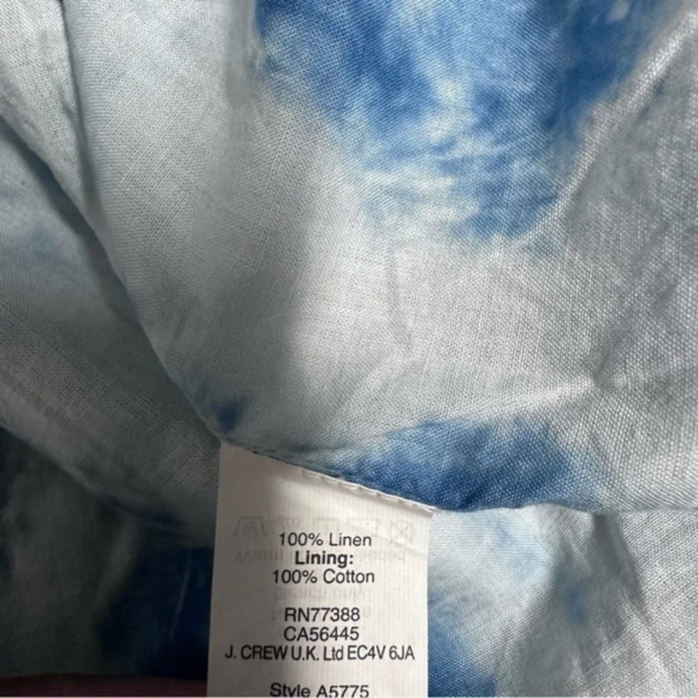 Madewell linen 6 Indigo Shibori‎ blue Tie Dye Skirt Lined